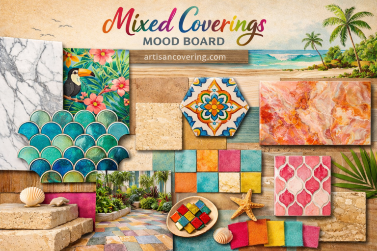 tile, stone, wallpaper and porcelain coverings selection in Fort Myers showroom